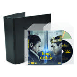 Pack Blu-Ray, 50 pochettes doubles Blu-Ray avec feutre, 2 classeurs