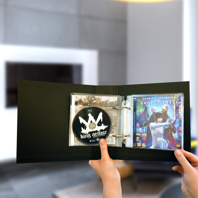 Pack Blu-Ray, 50 pochettes doubles Blu-Ray avec feutre, 2 classeurs