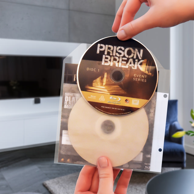 Pack Blu-Ray, 50 pochettes doubles Blu-Ray avec feutre, 2 classeurs