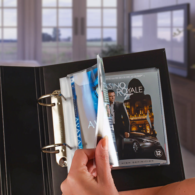 Pack Blu-Ray, 50 pochettes doubles Blu-Ray avec feutre, 2 classeurs