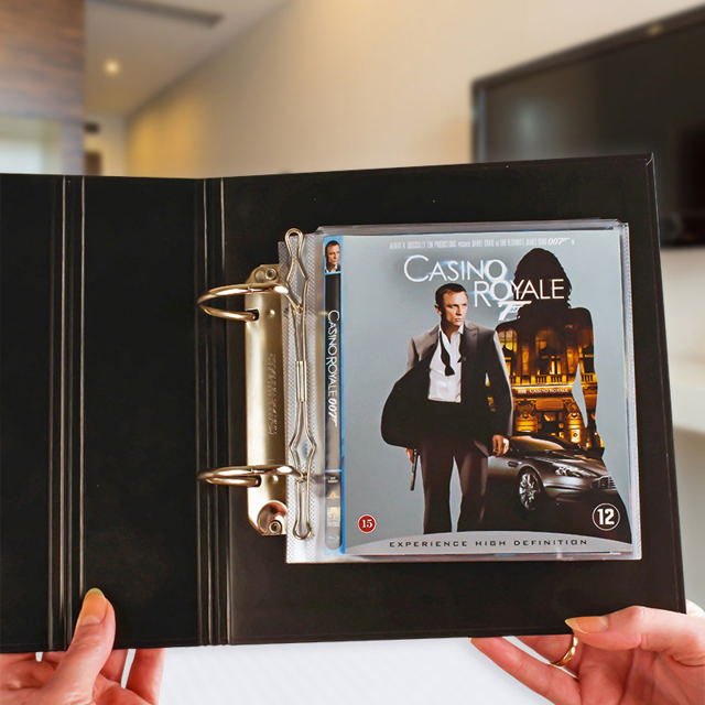 Pack Blu-Ray, 50 pochettes doubles Blu-Ray avec feutre, 2 classeurs