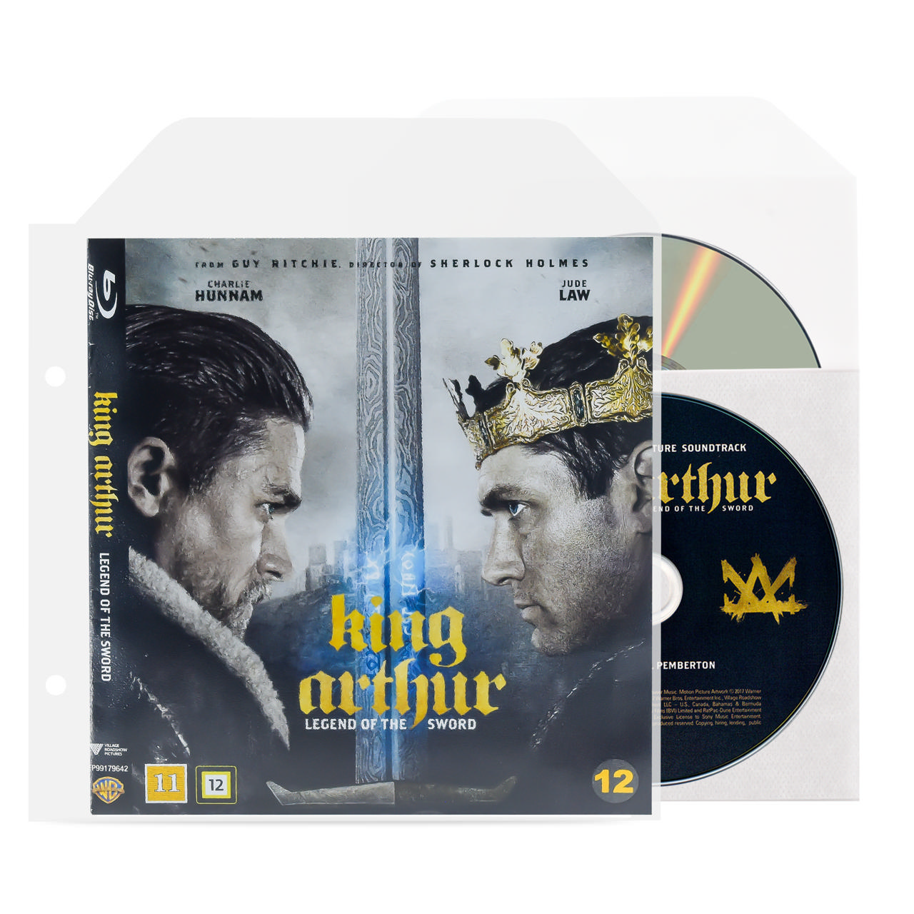 Pochette Blu-Ray simple/double avec feutre et trous de reliure