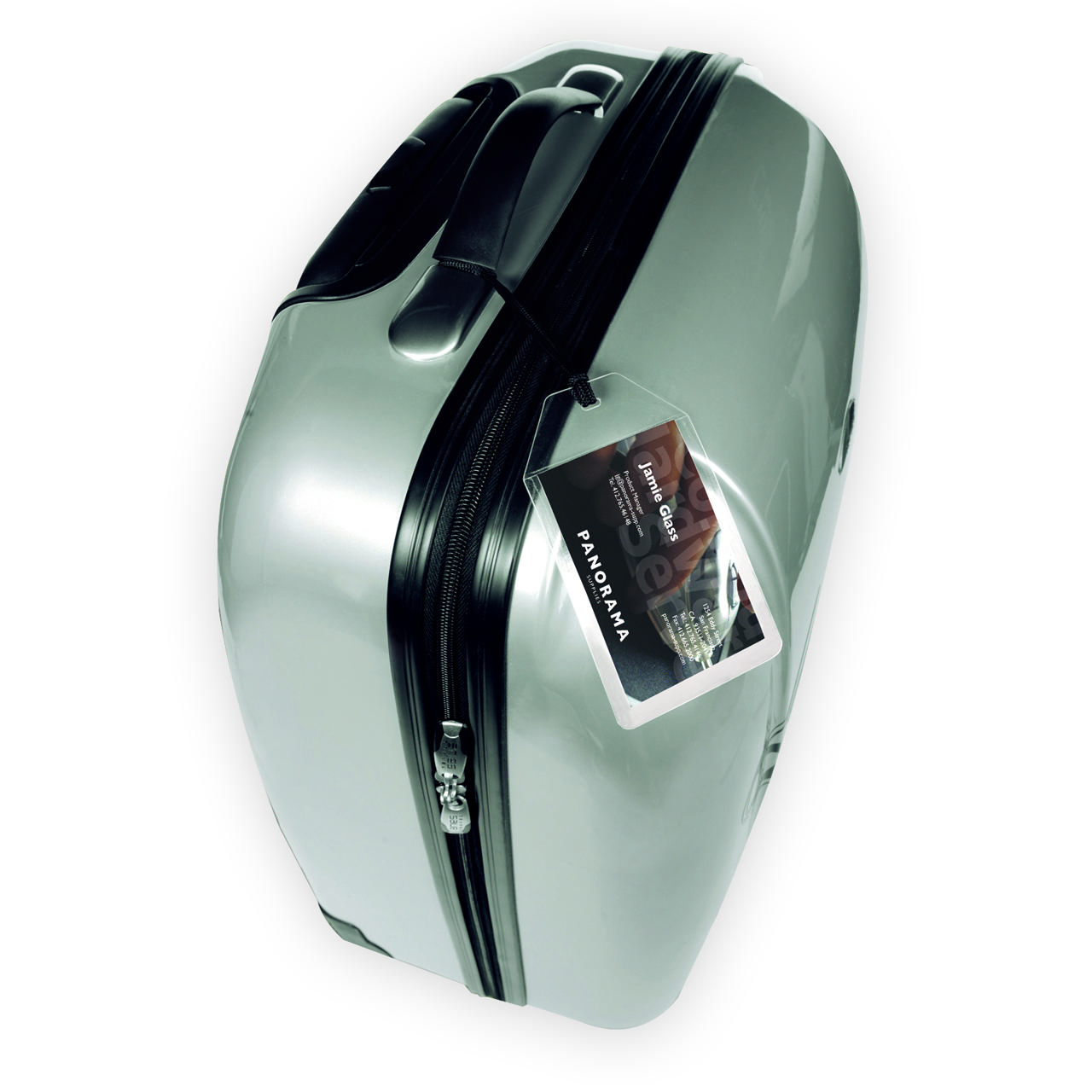 Etiquette à bagage plastifiable pour carte de visite, 72 x 123 mm