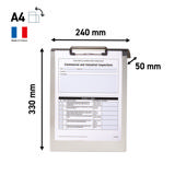 Porte-bloc à suspendre, aluminium, A4, portrait
