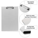 Porte-bloc à rabat, Aluminium, A4, Portrait