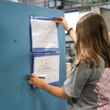 Support d’affichage 4 anneaux magnétique, aluminium, A4