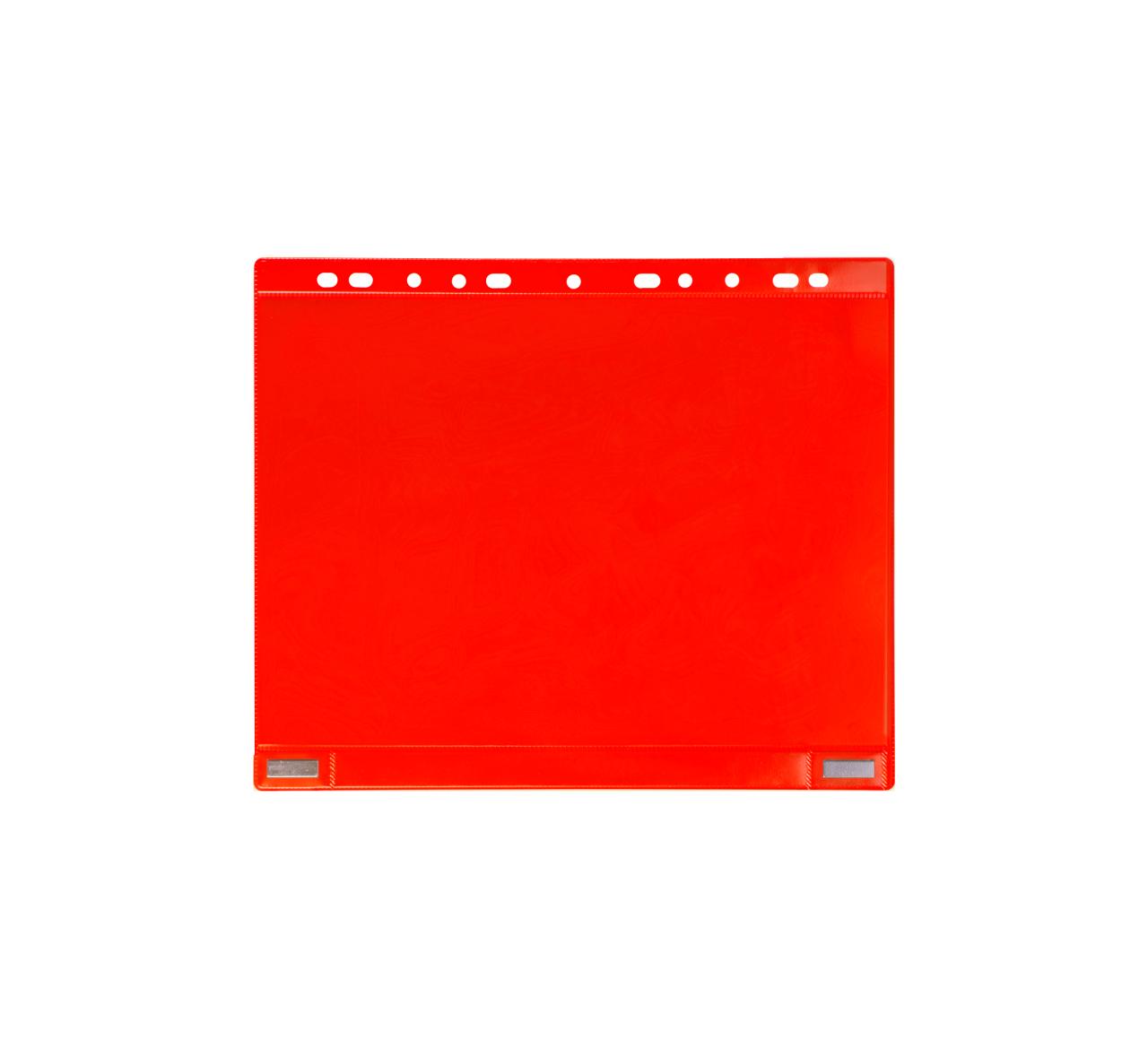 Pochette perforée magnétique - aimants néodyme -  recto/verso - A4 - paysage - rouge