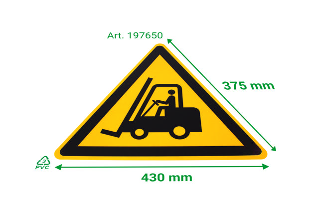 Pictogramme de sécurité adhésif, Attention chariots élévateurs