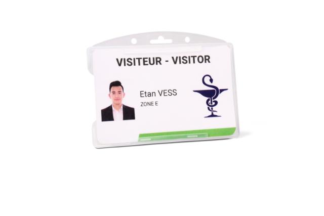 PORTE-CARTES DE SÉCURITÉ - FACE OUVERTE - 1 CARTE - TRANSPARENT