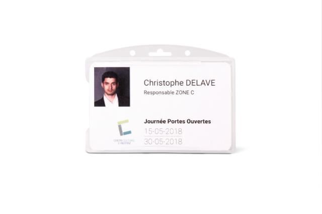 PORTE-CARTES DE SÉCURITÉ - FACE OUVERTE - 1 CARTE - TRANSPARENT