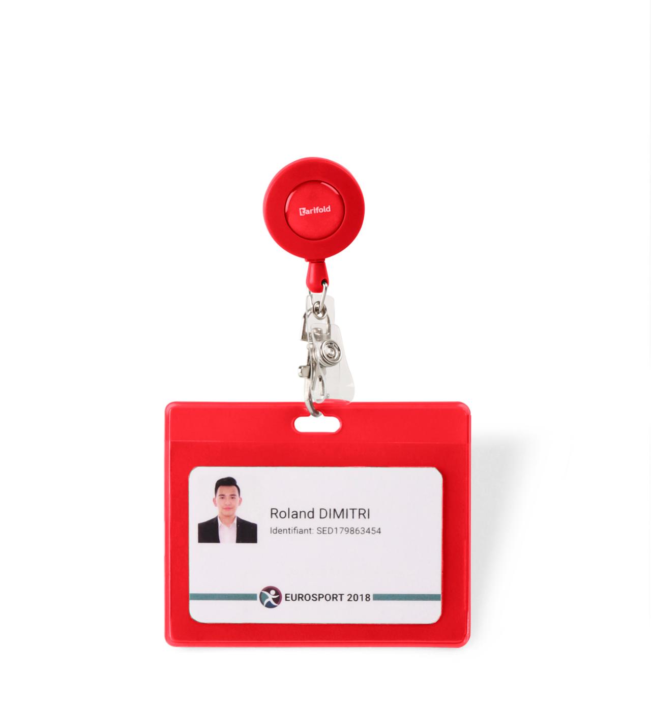 PORTE-BADGES SOUPLE - ROUGE