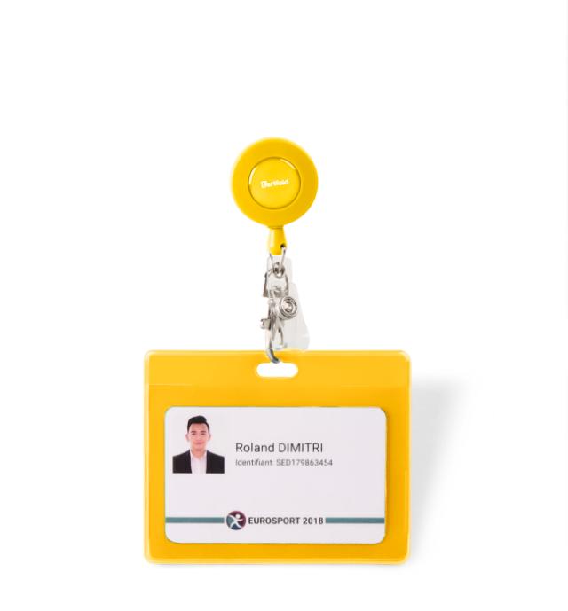 PORTE-BADGES SOUPLE - JAUNE