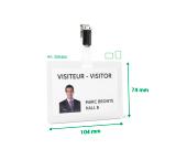 KITS BADGES PLASTIFIABLES À FROID - HORIZONTAL 104 x 74 MM - AVEC CLIPS - TRANSPARENT