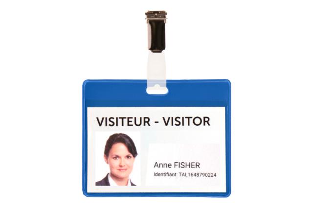 KITS BADGES VISITEURS - PVC - BLEU