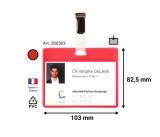 KITS BADGES VISITEURS - PVC - ROUGE