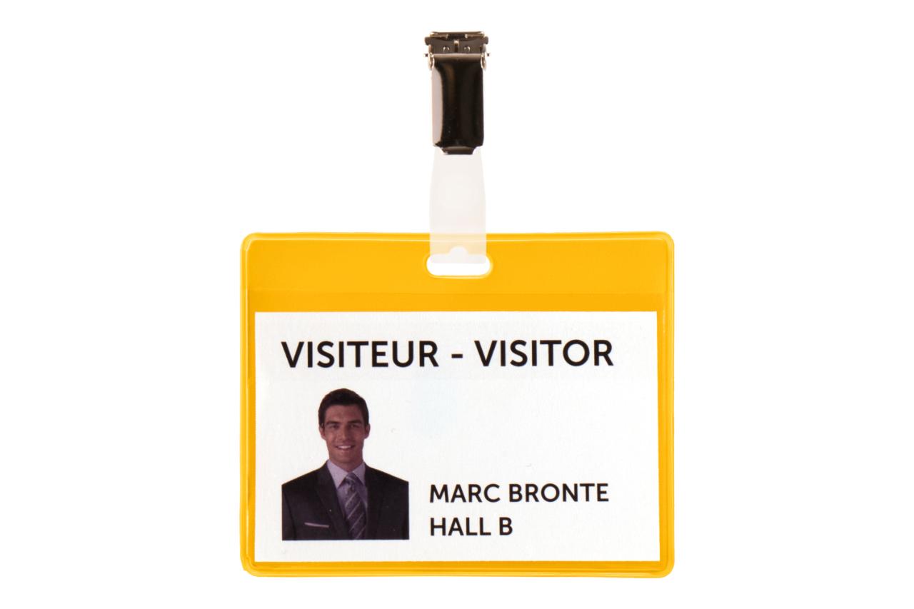 KITS BADGES VISITEURS - PVC - JAUNE