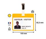 KITS BADGES VISITEURS - PVC - JAUNE