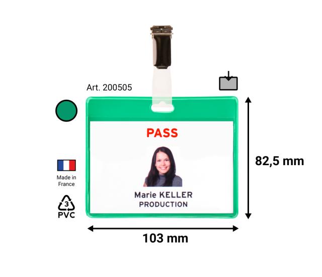 KITS BADGES VISITEURS - PVC - VERT