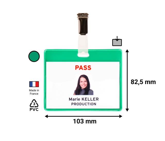 KITS BADGES VISITEURS - PVC - VERT