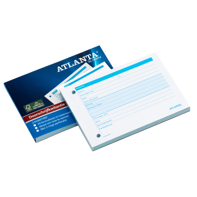 Atlanta Livre de quittances, A6, texte NL, FSC®