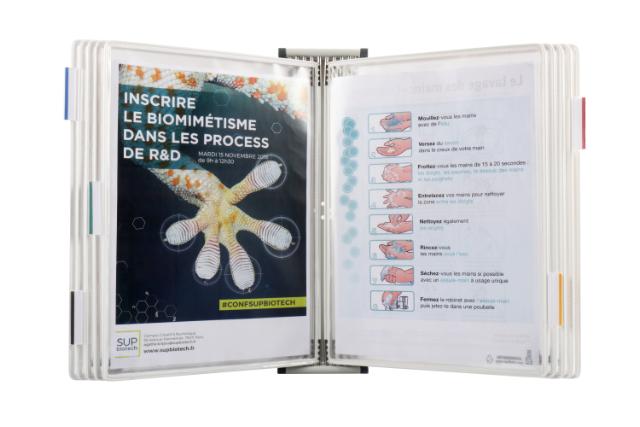 KIT MURAL ANTIMICROBIEN STERIFOLD - A4 - 10 POCHES - BLANC