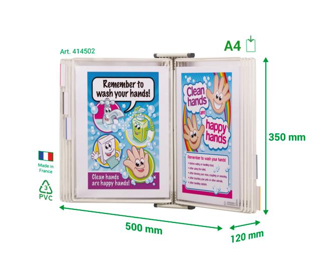 KIT MURAL ANTIMICROBIEN STERIFOLD - A4 - 10 POCHES - BLANC