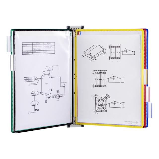 Système de présentation mural magnétique Tarifold, A4, 5 poches