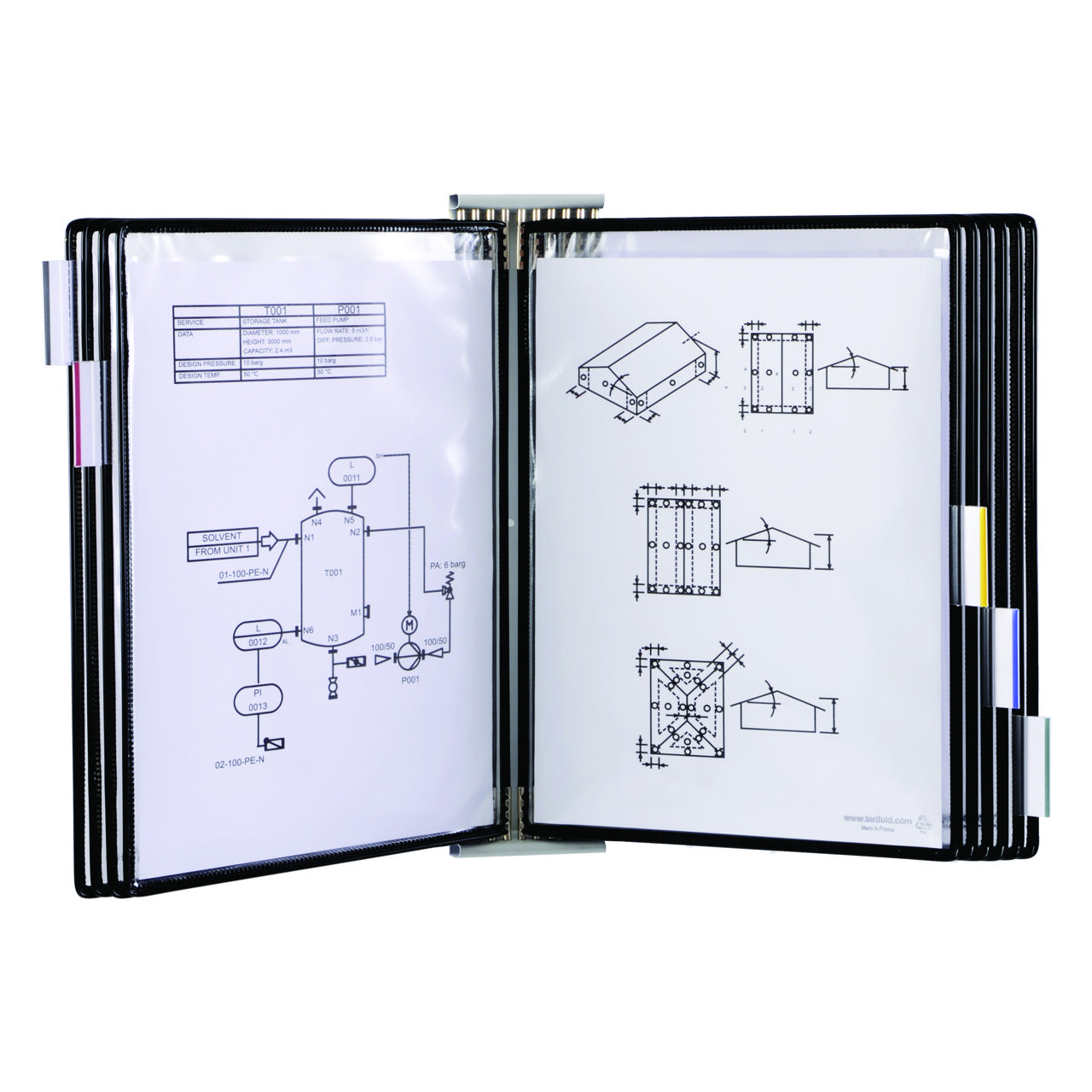 Kit d'extension pour système mural métal Tarifold, A4, 10 poches