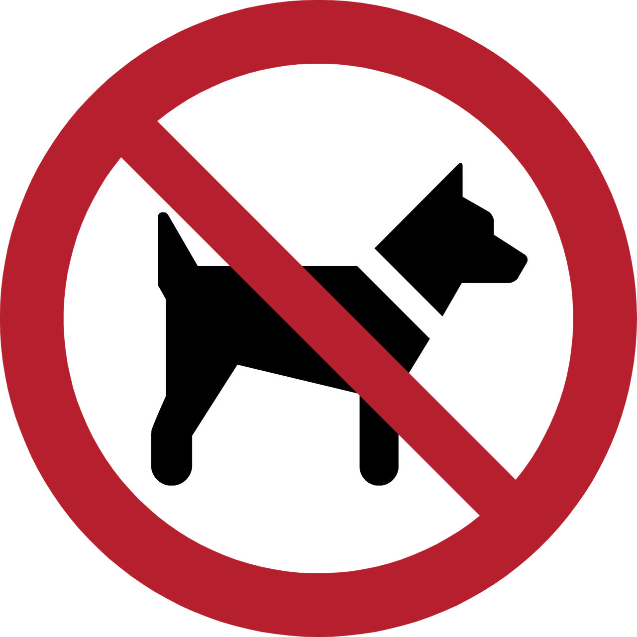 Panneau pictogramme Chien non admis,  Ø 100 mm