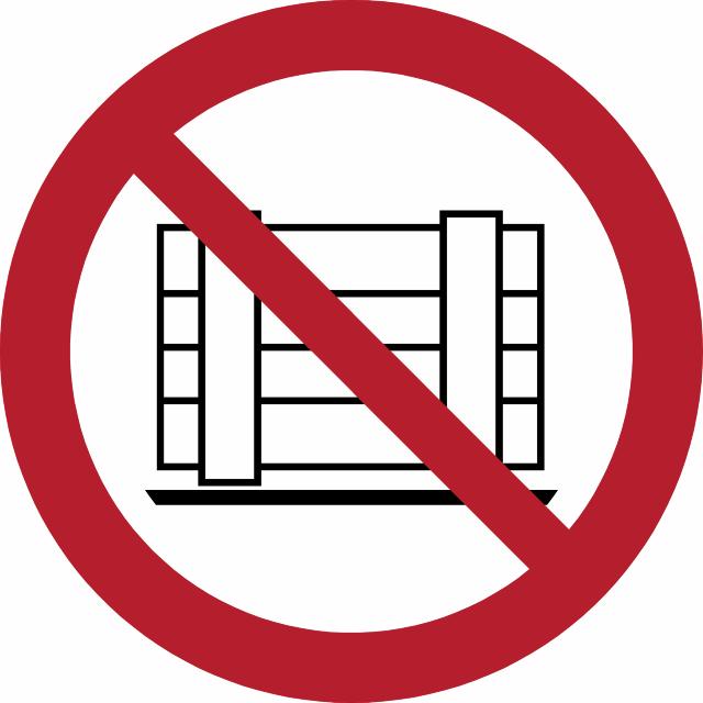 Panneau pictogramme Interdiction de bloquer le chemin, Dimensions: Ø 100 mm.