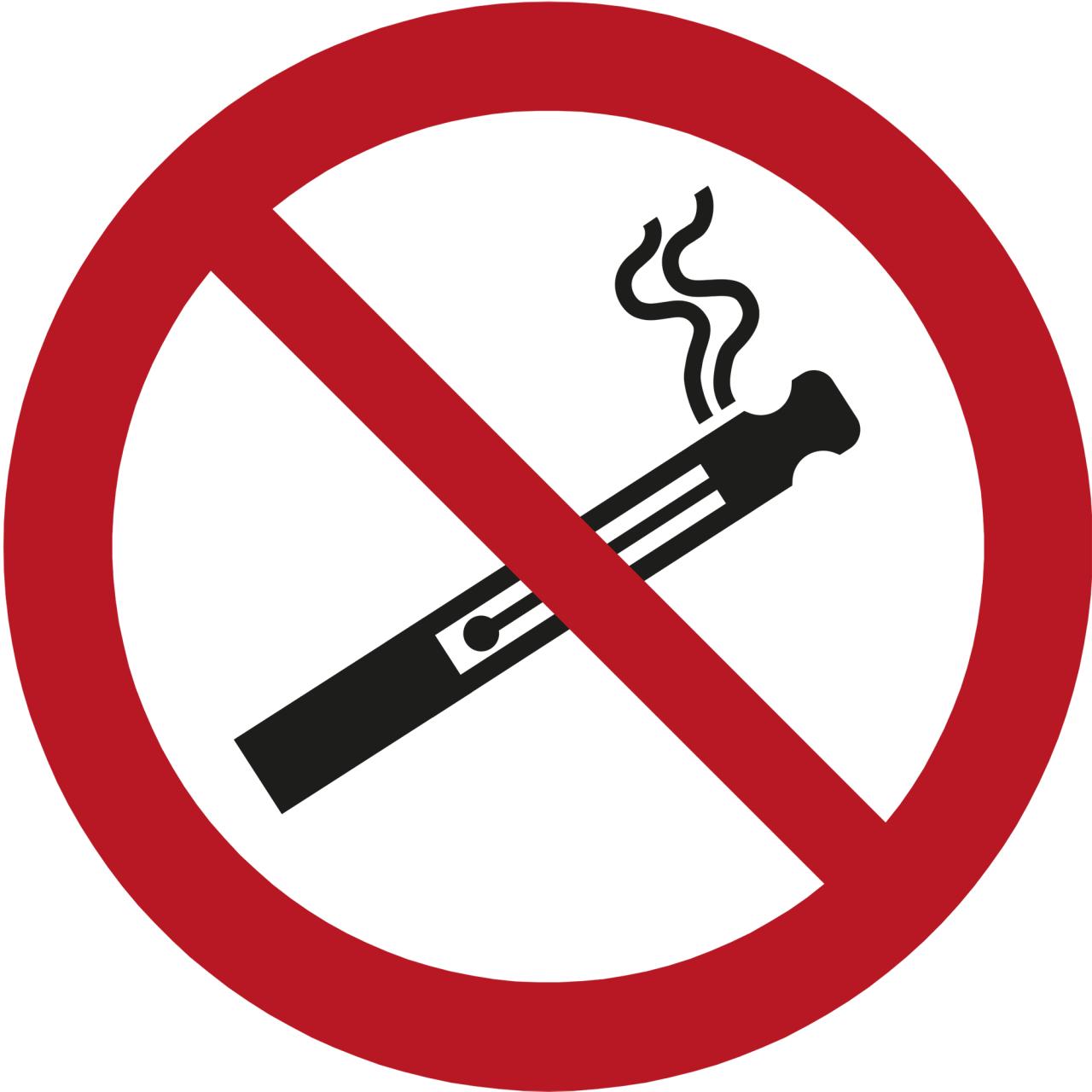 Panneau pictogramme « Interdiction de fumer la cigarette électronique », Ø 300 mm  