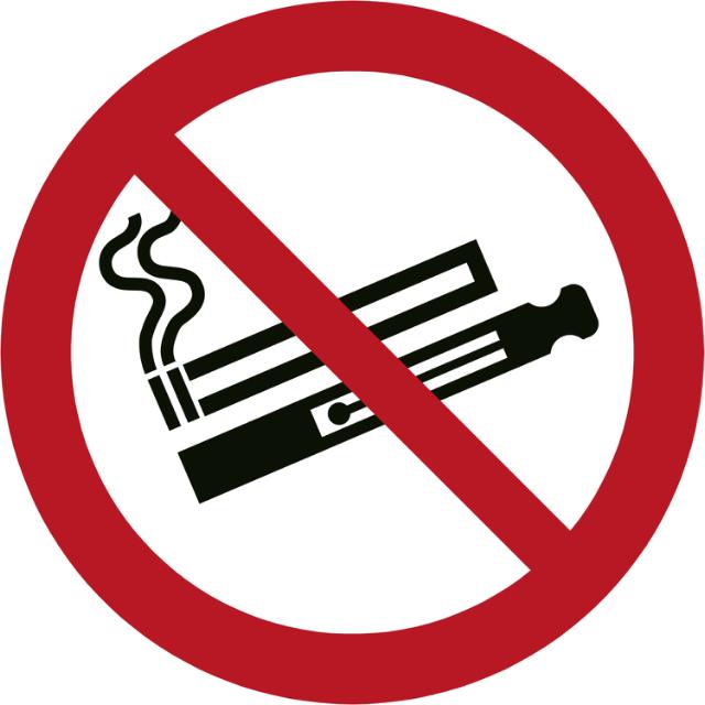 Panneau pictogramme « Cigarette et cigarette électronique interdits», Ø 100 mm  