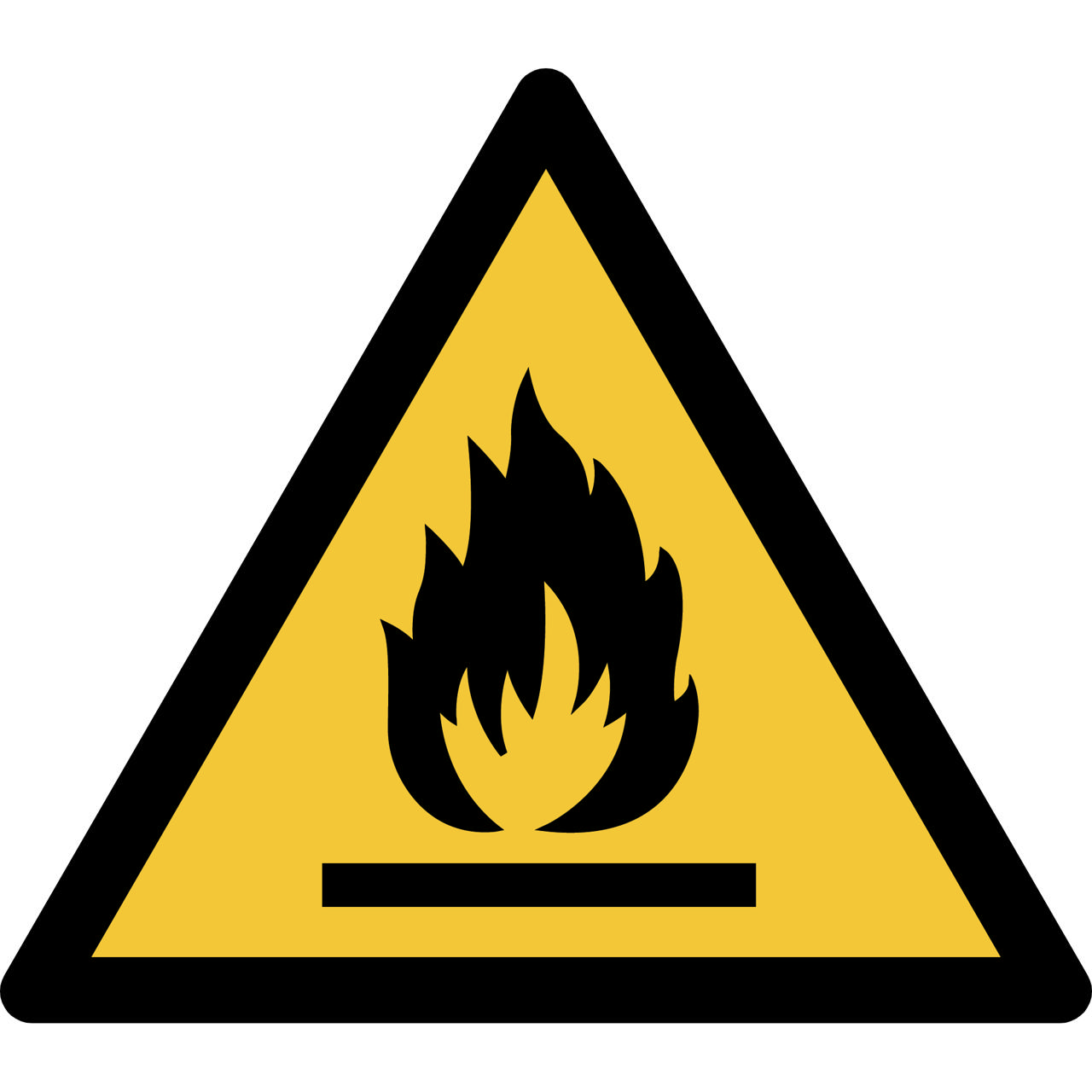 Panneau pictogramme Avertissement : inflammable, 300 x 264 mm