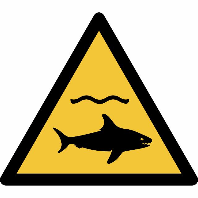 Panneau pictogramme Requin, 150 x 133 mm