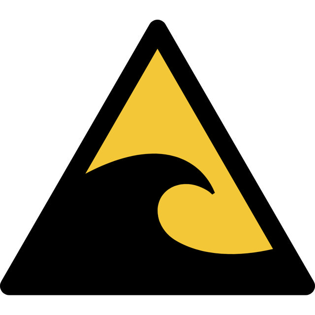 Panneau pictogramme Risque De Tsunami, 300 x 264 mm