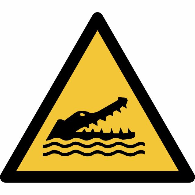 Panneau pictogramme Crocodiles, 150 x 133 mm