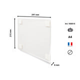 Porte-affiche acrylique adhésif, permanent, A4