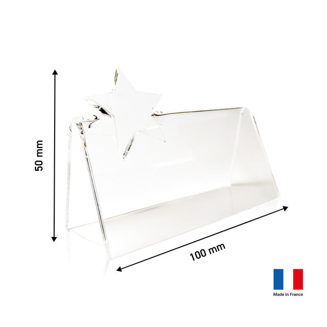 Marque-place de table acrylique à personnaliser avec étoile