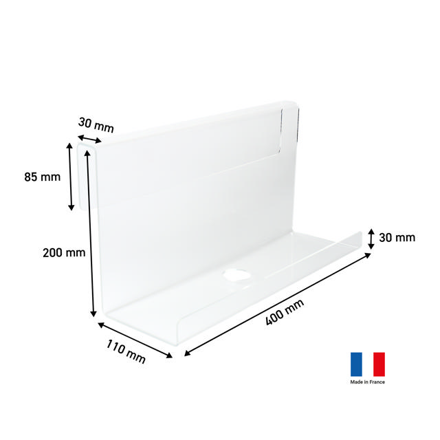 Tablette de chevet suspendue en acrylique, petite