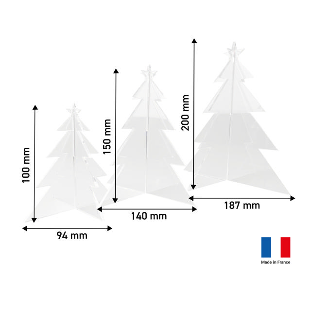 Lot de sapins de Noël en acrylique