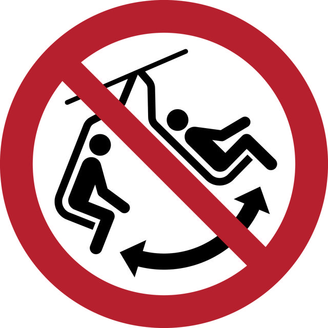 Panneau pictogramme Ne pas faire balancer le siège
