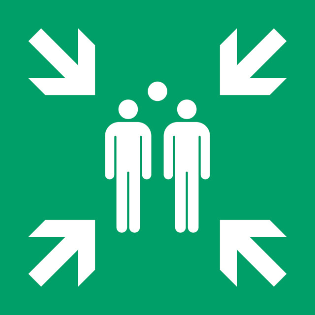 Panneau pictogramme Lieu de rassemblement