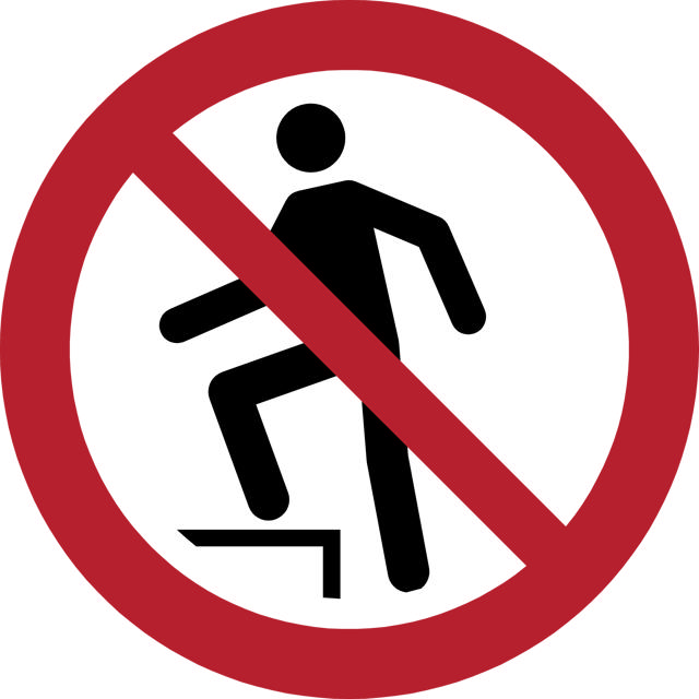 Panneau pictogramme Interdit de monter sur la surface