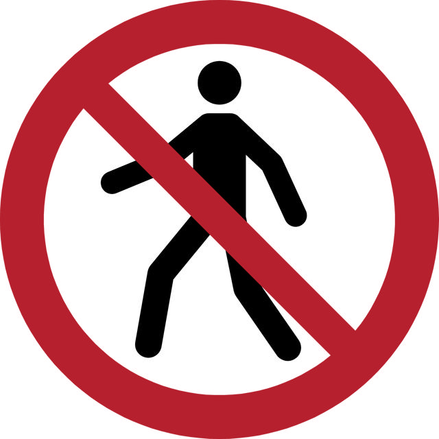 Panneau pictogramme Interdit aux piétons