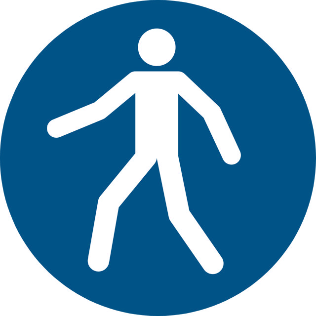 Panneau pictogramme Obligation d'emprunter le passage piétons
