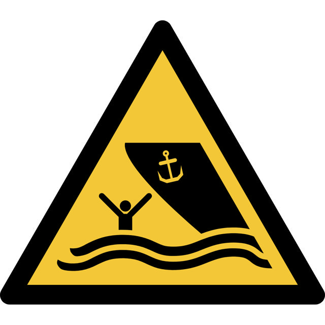 Panneau pictogramme Danger zone de navigation