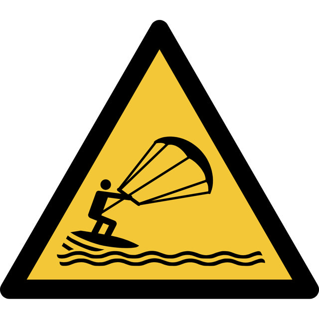 Panneau pictogramme Danger zone de pratique du kitesurf