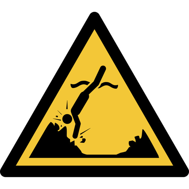 Panneau pictogramme Danger objets immergés