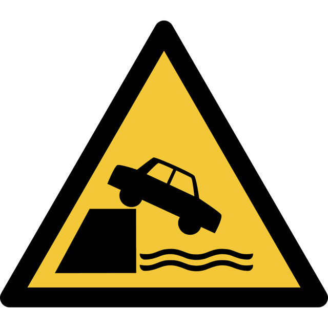 Panneau pictogramme Danger berges non protégées