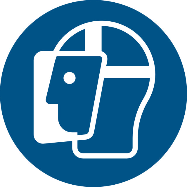 Panneau pictogramme Visière de protection obligatoire